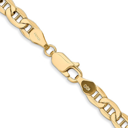 14K 22 inch 4.75mm Semi-Solid Anchor with Lobster Clasp Chain