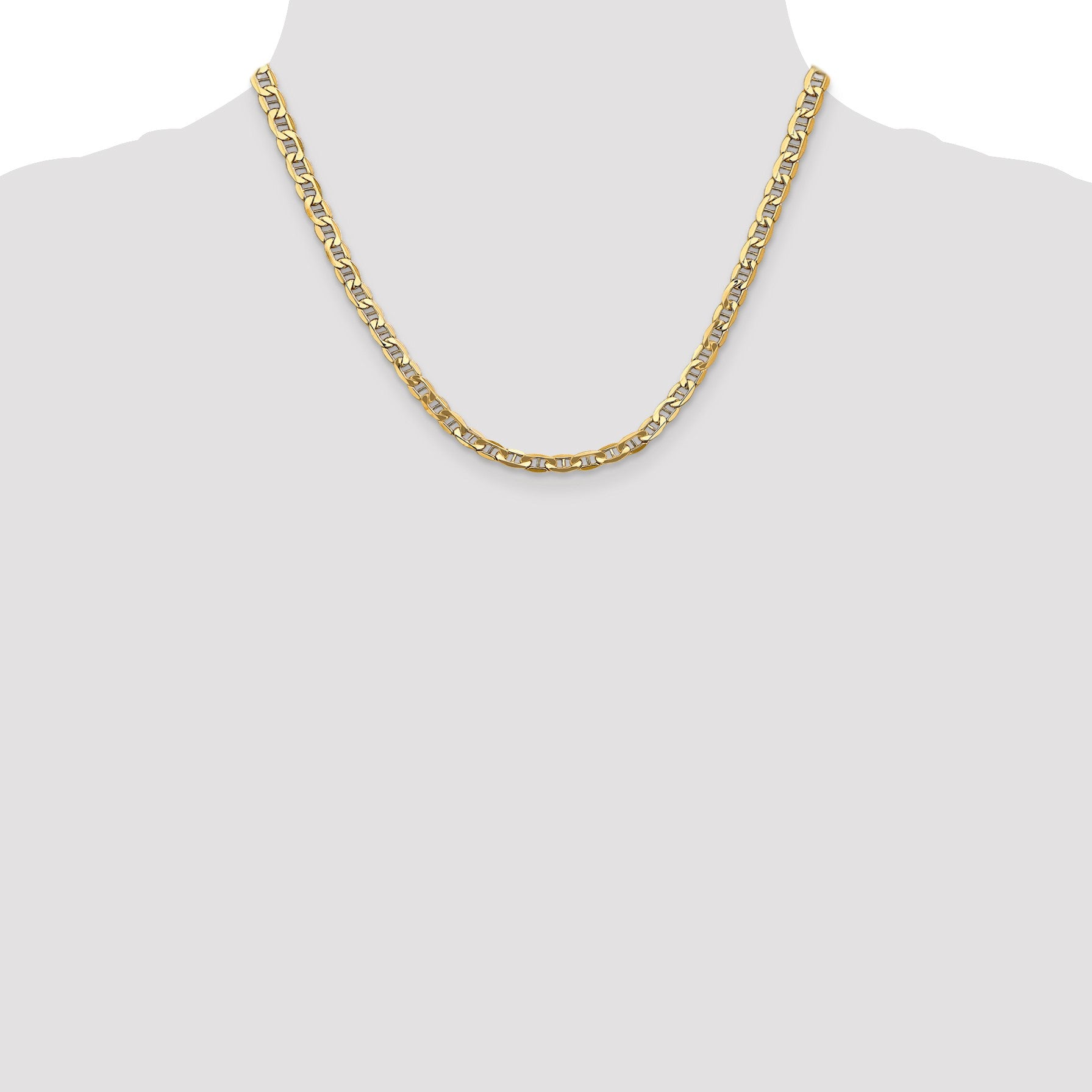 14K 18 inch 4.75mm Semi-Solid Anchor with Lobster Clasp Chain