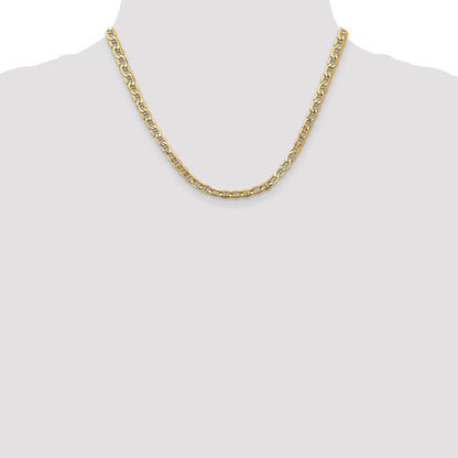 14K 18 inch 4.75mm Semi-Solid Anchor with Lobster Clasp Chain