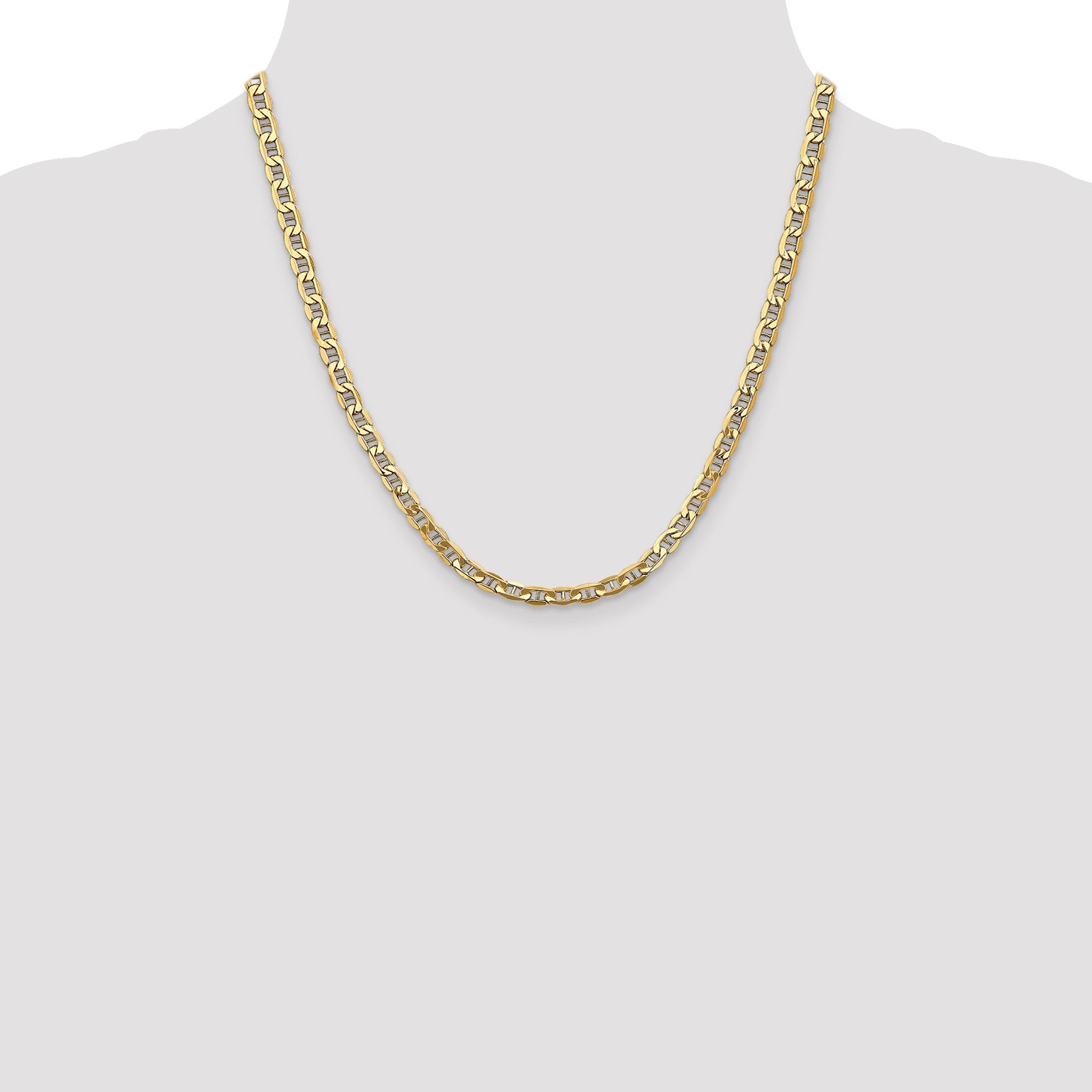 14K 20 inch 4.75mm Semi-Solid Anchor with Lobster Clasp Chain