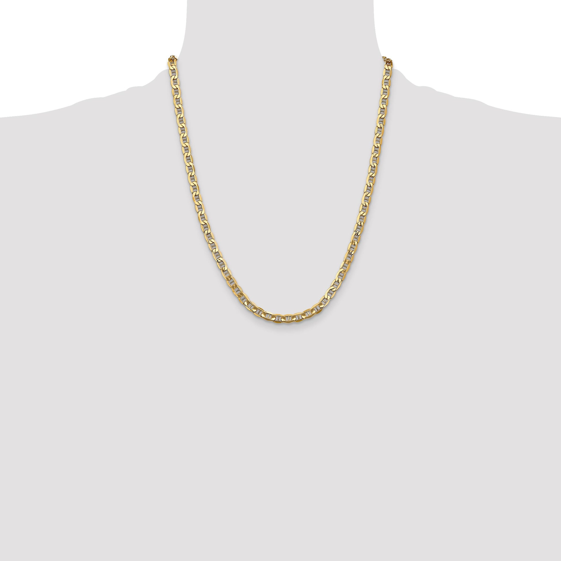 14K 22 inch 4.75mm Semi-Solid Anchor with Lobster Clasp Chain