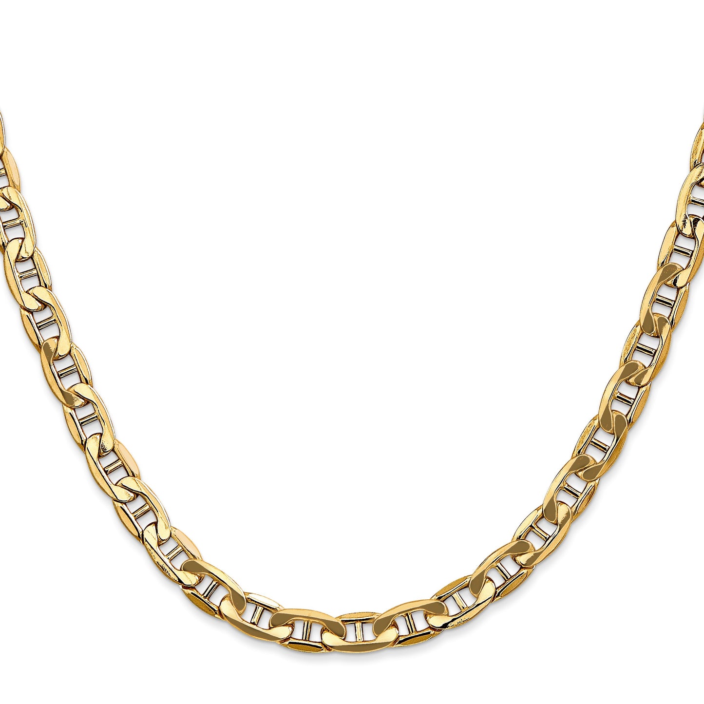 14K 26 inch 5.5mm Semi-Solid Anchor with Lobster Clasp Chain