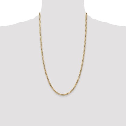 14K 26 inch 3.35mm Semi-Solid Curb with Lobster Clasp Chain