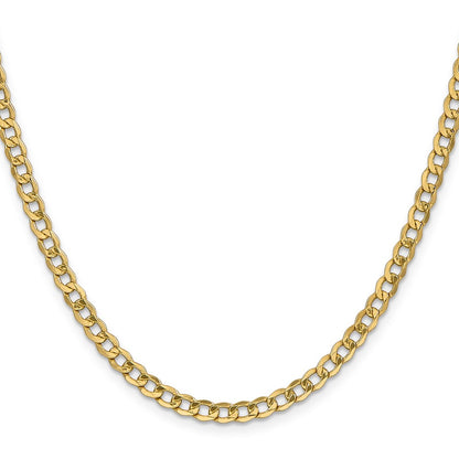 14K 18 inch 4.3mm Semi-Solid Curb with Lobster Clasp Chain