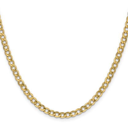 14K 26 inch 4.3mm Semi-Solid Curb with Lobster Clasp Chain