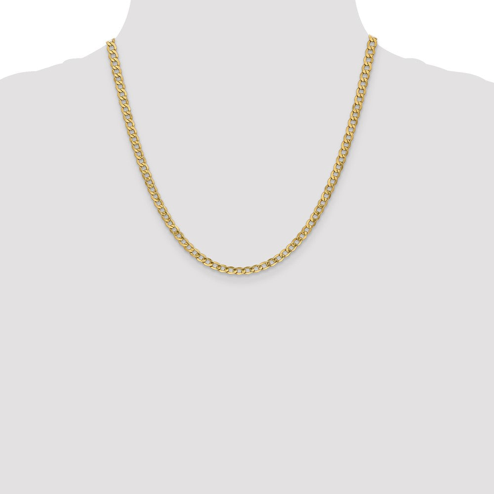 14K 20 inch 4.3mm Semi-Solid Curb with Lobster Clasp Chain