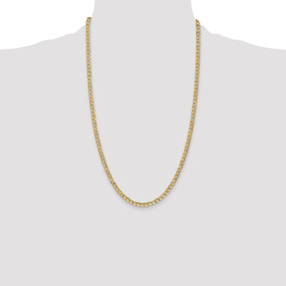 14K 26 inch 4.3mm Semi-Solid Curb with Lobster Clasp Chain