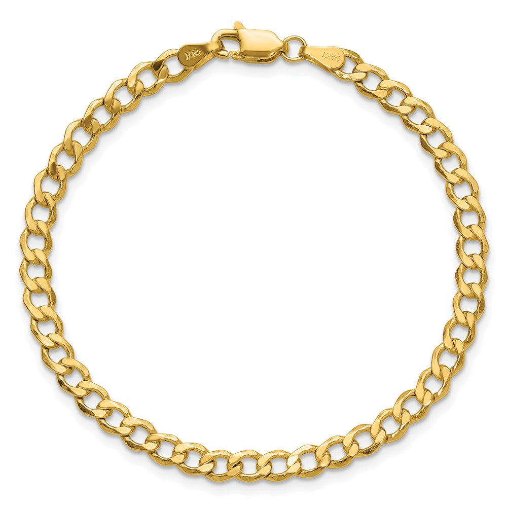 14K 10 inch 4.3mm Semi-Solid Curb with Lobster Clasp Anklet