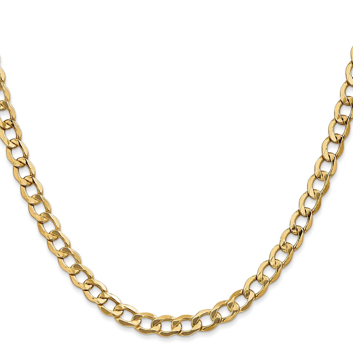 14K 26 inch 5.25mm Semi-Solid Curb with Lobster Clasp Chain
