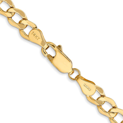 14K 18 inch 5.25mm Semi-Solid Curb with Lobster Clasp Chain