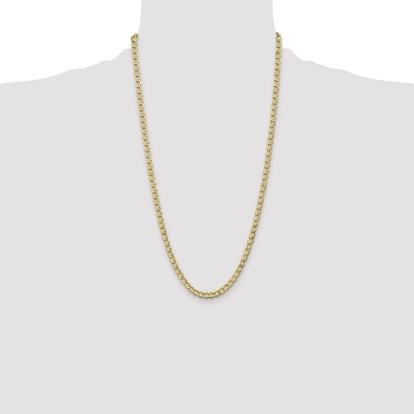 14K 26 inch 5.25mm Semi-Solid Curb with Lobster Clasp Chain