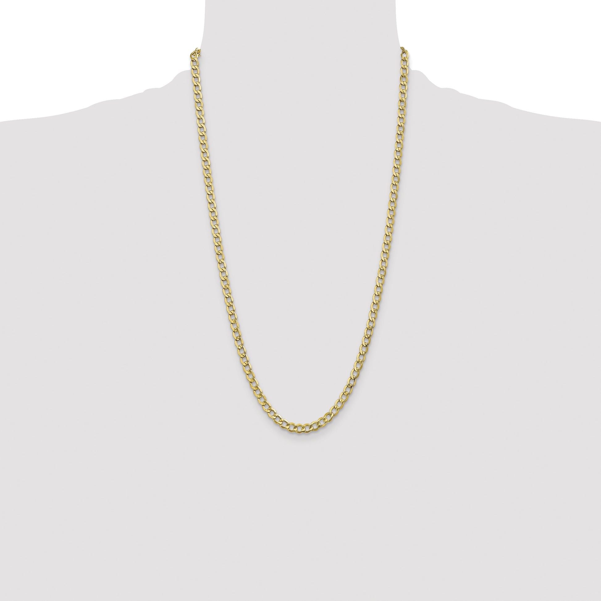 14K 26 inch 5.25mm Semi-Solid Curb with Lobster Clasp Chain