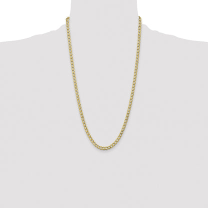14K 26 inch 5.25mm Semi-Solid Curb with Lobster Clasp Chain