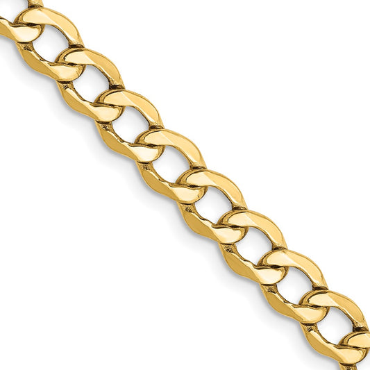 14K 18 inch 5.25mm Semi-Solid Curb with Lobster Clasp Chain