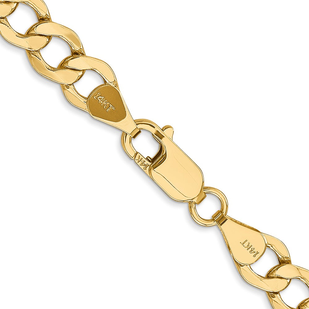 14K 22 inch 6.5mm Semi-Solid Curb with Lobster Clasp Chain