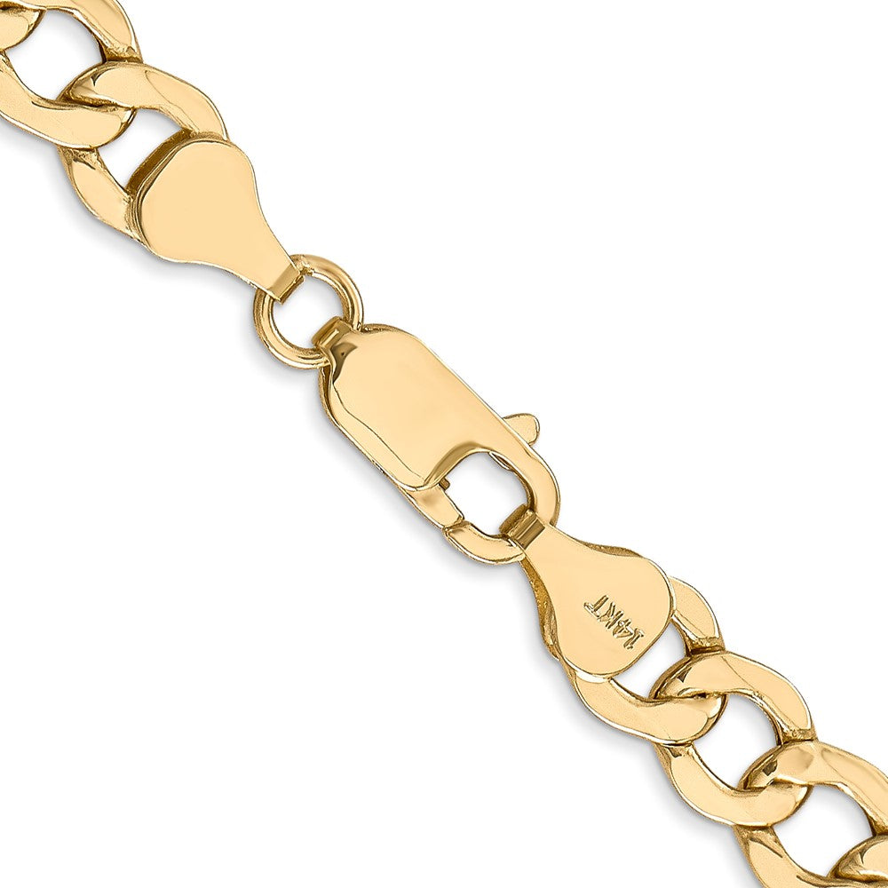 14K 18 inch 7mm Semi-Solid Curb with Lobster Clasp Chain