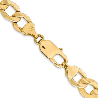 14K 18 inch 9mm Semi-Solid Curb with Lobster Clasp Chain