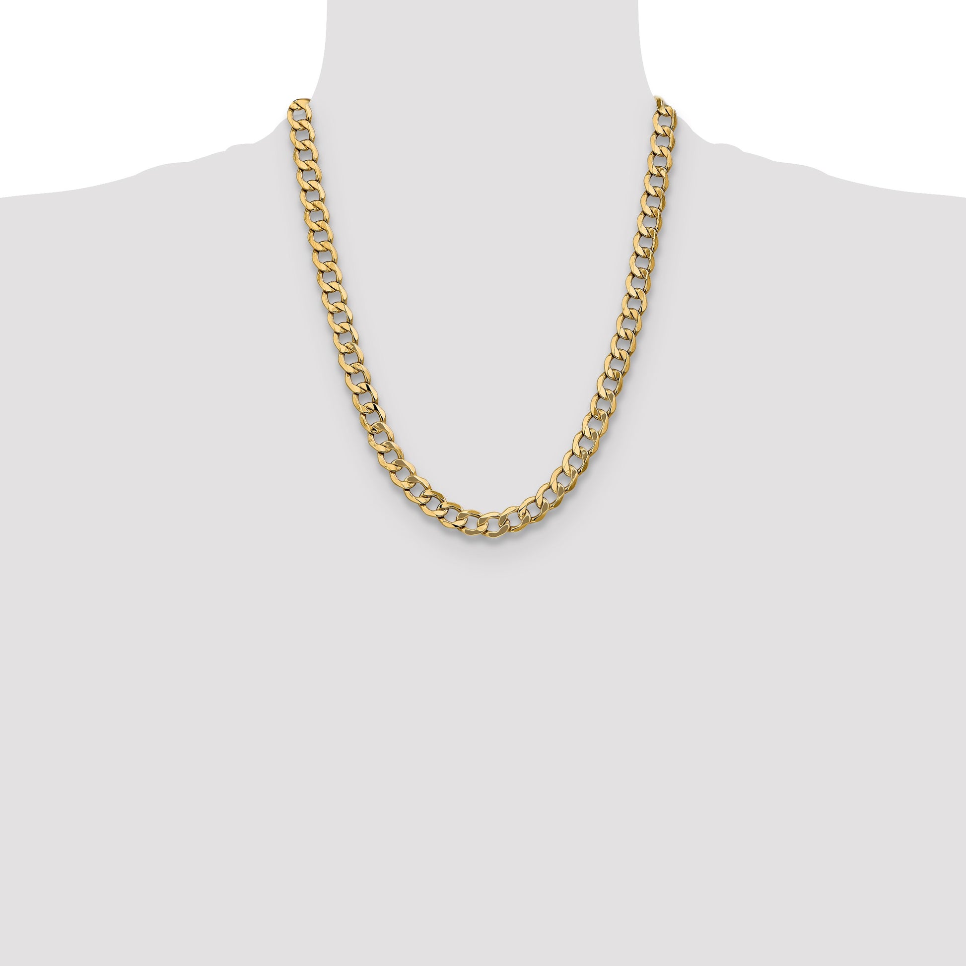 14k 9mm Semi-Solid Curb Chain