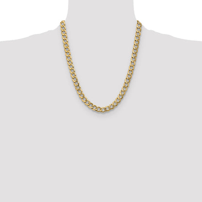 14k 9mm Semi-Solid Curb Chain