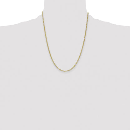 14K 22 inch 2.5mm Semi-Solid Figaro with Lobster Clasp Chain