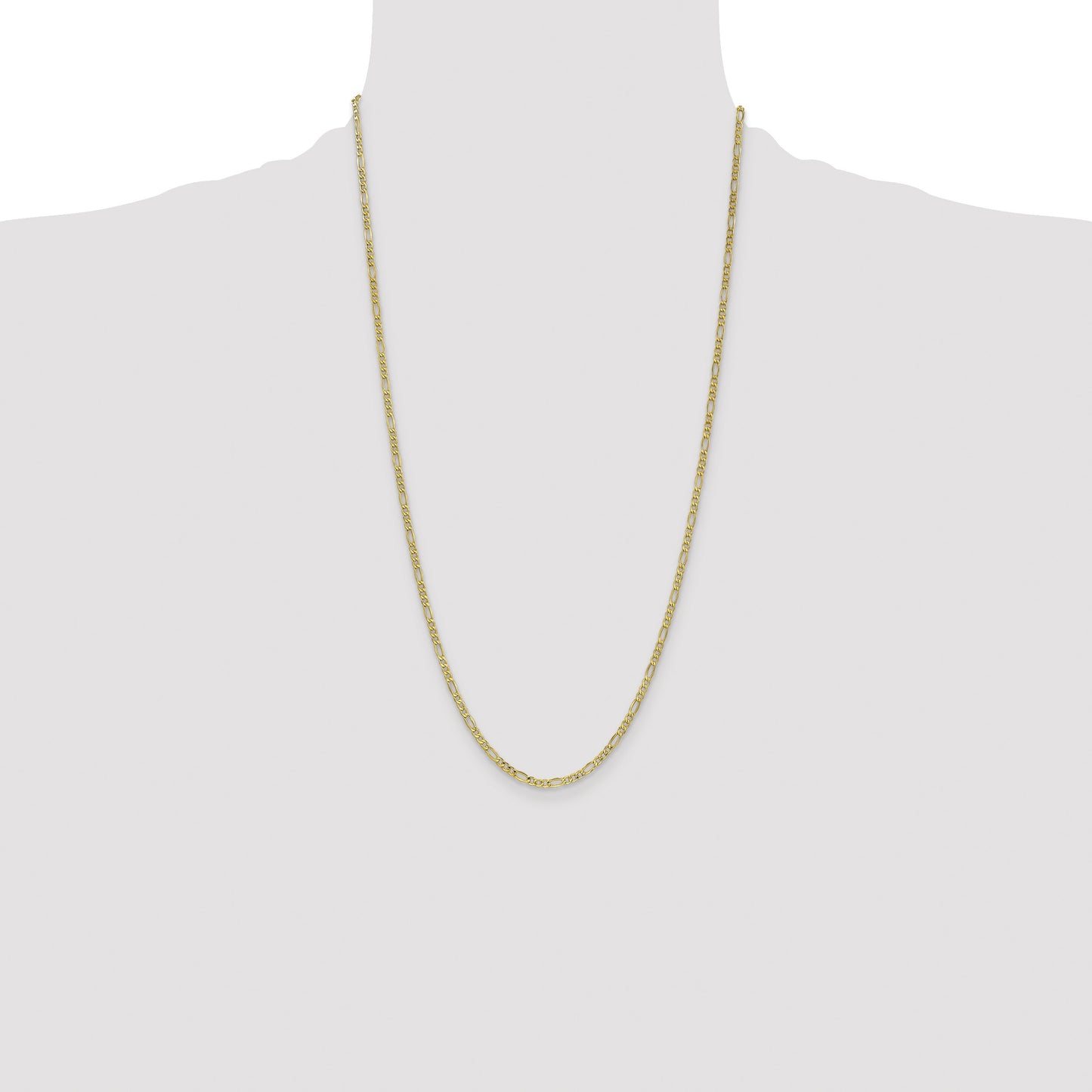 14K 26 inch 2.5mm Semi-Solid Figaro with Lobster Clasp Chain