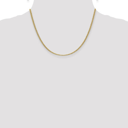 14K 18 inch 2.4mm Semi-Solid Anchor with Spring Ring Clasp Chain