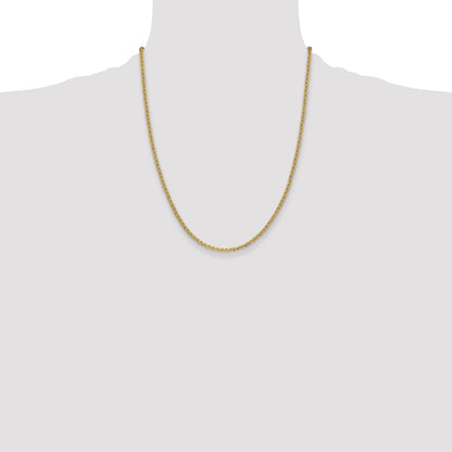 14K 22 inch 2.4mm Semi-Solid Anchor with Spring Ring Clasp Chain