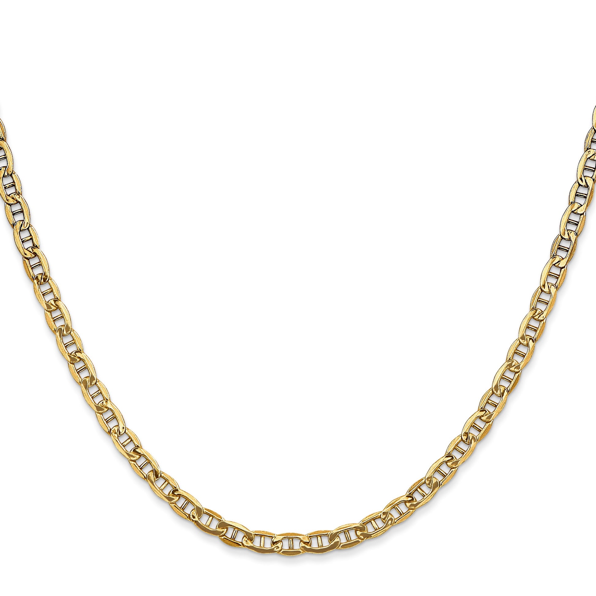 14K 26 inch 3.2mm Semi-Solid Anchor with Lobster Clasp Chain