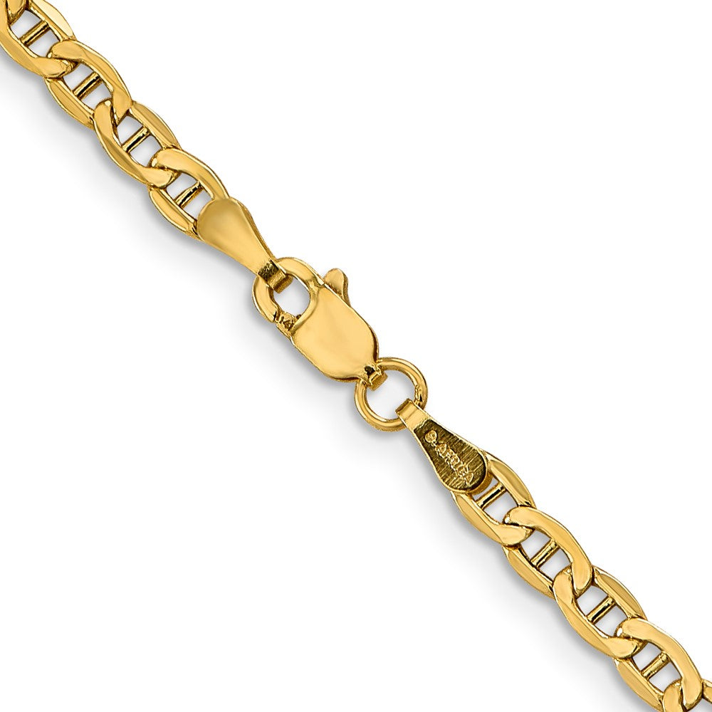 14K 20 inch 3.2mm Semi-Solid Anchor with Lobster Clasp Chain