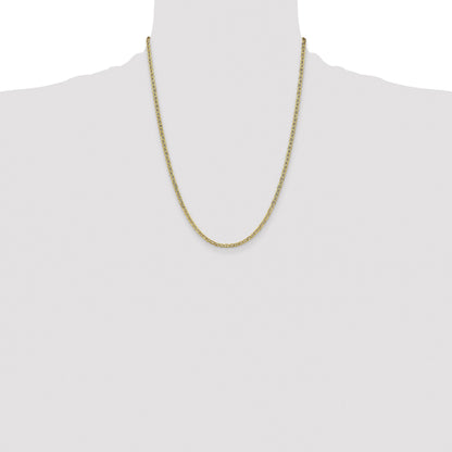 14K 22 inch 3.2mm Semi-Solid Anchor with Lobster Clasp Chain