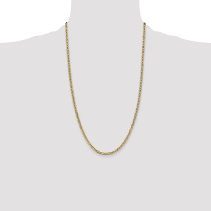 14K 26 inch 3.2mm Semi-Solid Anchor with Lobster Clasp Chain