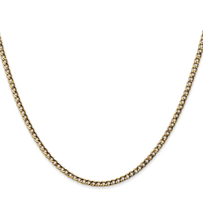 14K 20 inch 2.5mm Semi-Solid Curb with Lobster Clasp Chain