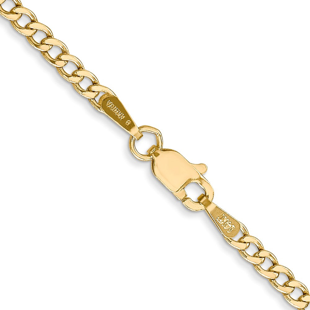 14K 16 inch 2.5mm Semi-Solid Curb with Lobster Clasp Chain