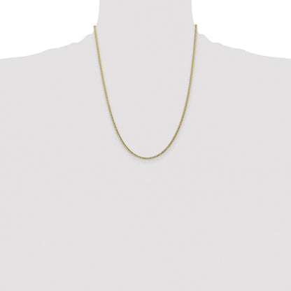 14K 22 inch 2.5mm Semi-Solid Curb with Lobster Clasp Chain