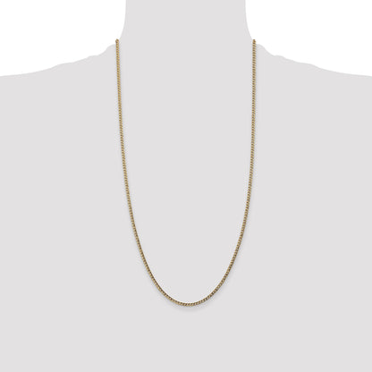 14K 28 inch 2.5mm Semi-Solid Curb with Lobster Clasp Chain