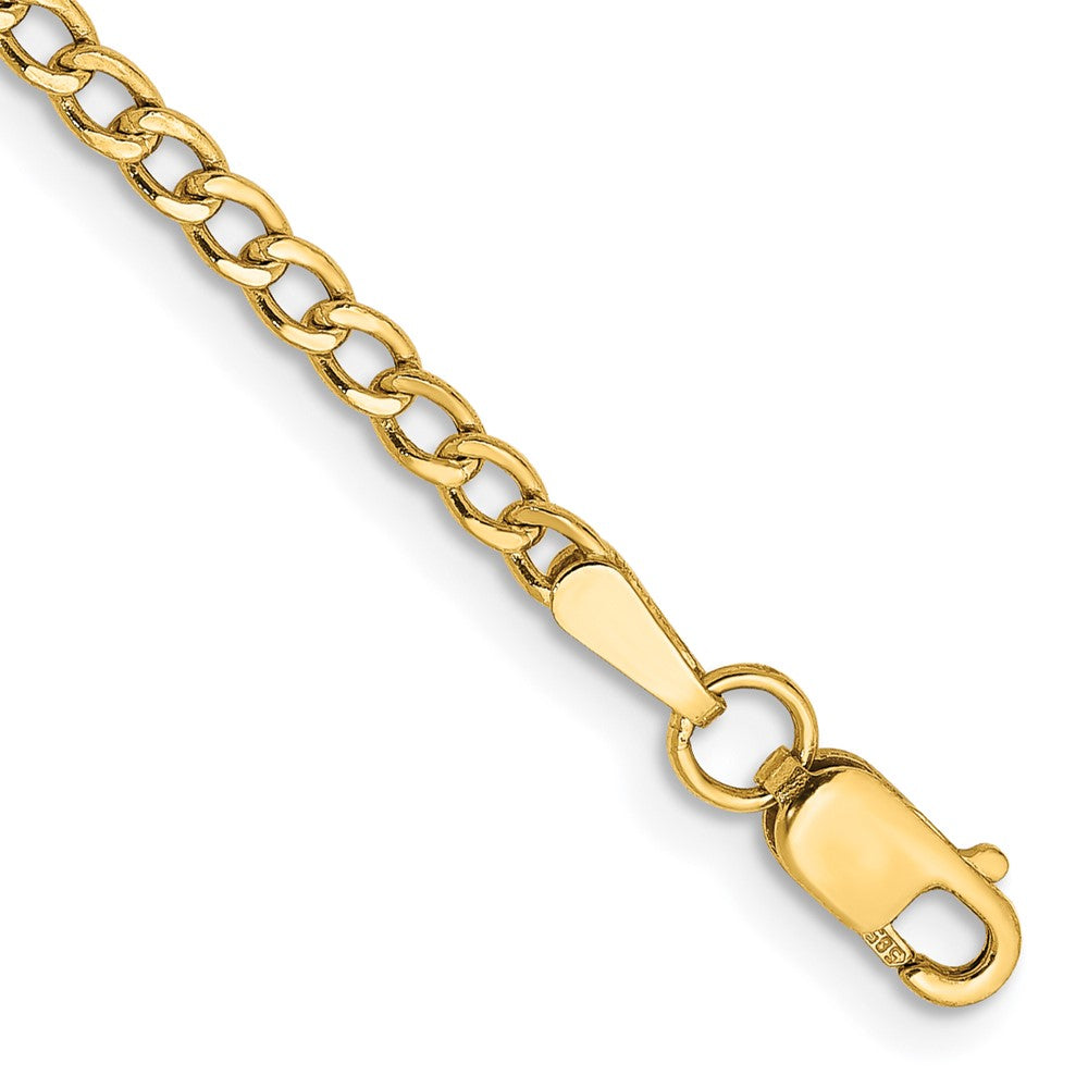 14k 2.5mm Semi-Solid Curb Link Chain