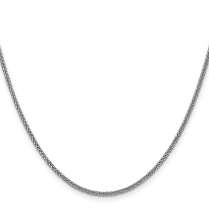 14K White Gold 18 inch 2mm Semi-Solid 3-Wire Wheat with Lobster Clasp Chain