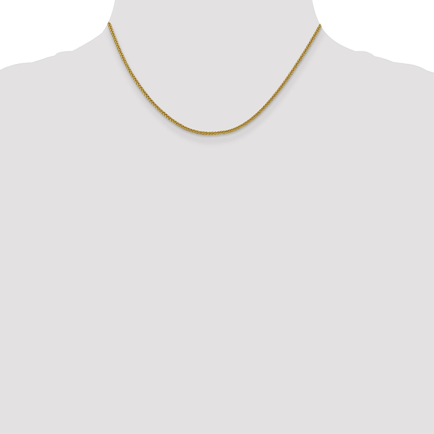 14K 16 inch 2mm Semi-Solid 3-Wire Wheat with Lobster Clasp Chain