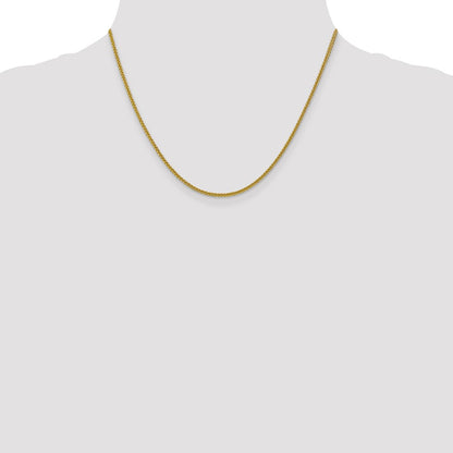 14K 18 inch 2mm Semi-Solid 3-Wire Wheat with Lobster Clasp Chain