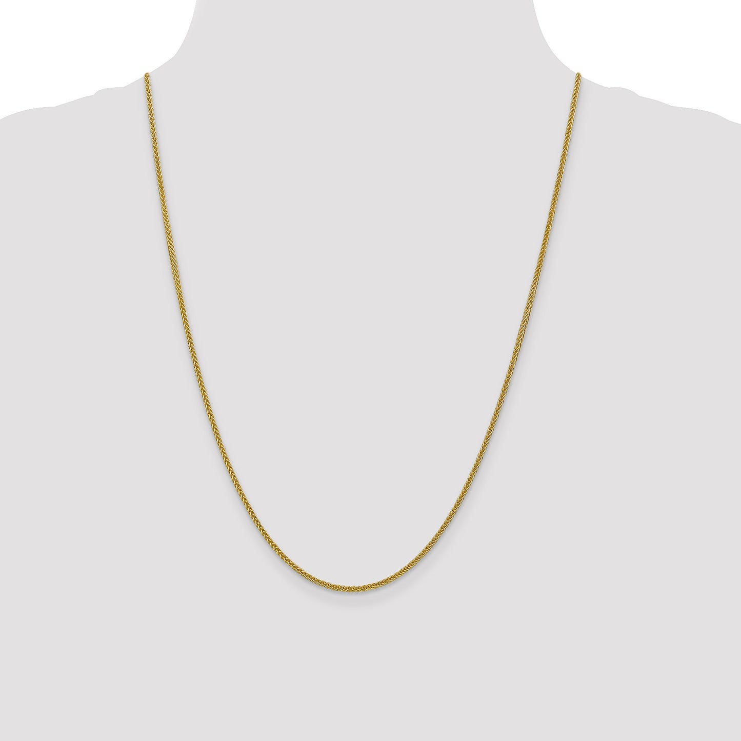 14K 24 inch 2mm Semi-Solid 3-Wire Wheat with Lobster Clasp Chain