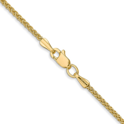 14K 22 inch 1.55mm Semi-Solid Wheat with Lobster Clasp Chain