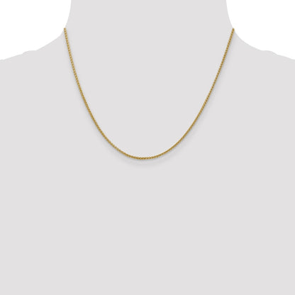 14K 18 inch 1.55mm Semi-Solid Wheat with Lobster Clasp Chain