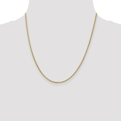 14K 20 inch 1.55mm Semi-Solid Wheat with Lobster Clasp Chain