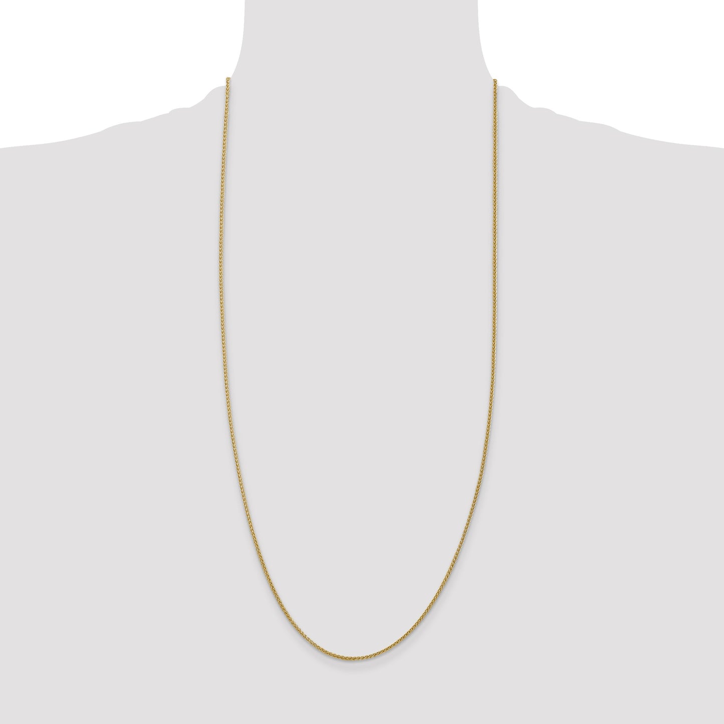 14K 30 inch 1.55mm Semi-Solid Wheat with Lobster Clasp Chain