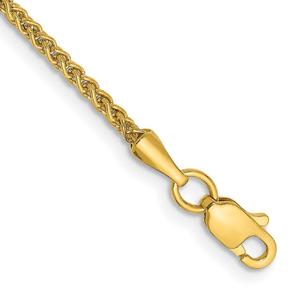 14K 10 inch 1.55mm Semi-Solid Wheat with Lobster Clasp Anklet