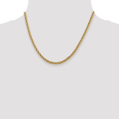 14K 18 inch 3.3mm Diamond-cut Semi Solid with Lobster Clasp Chain