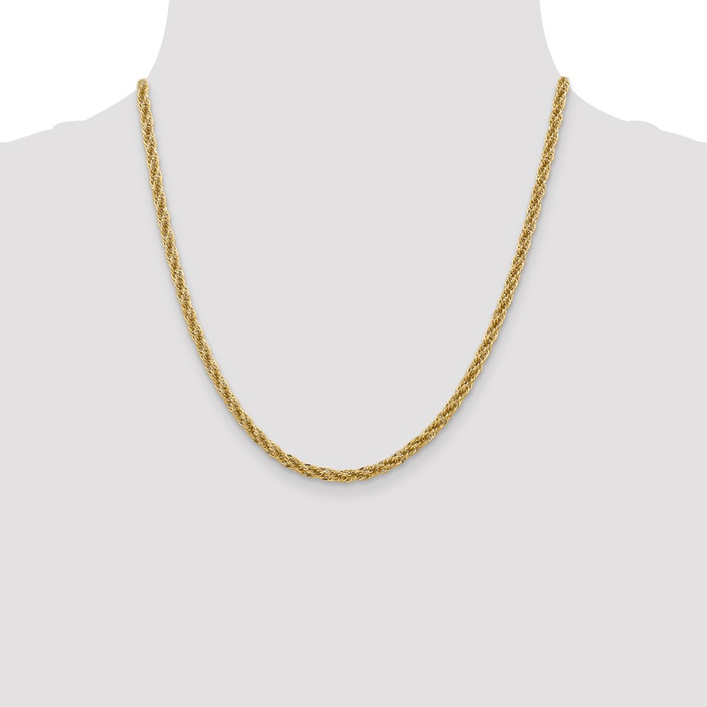 14K 20 inch 3.3mm Diamond-cut Semi Solid with Lobster Clasp Chain