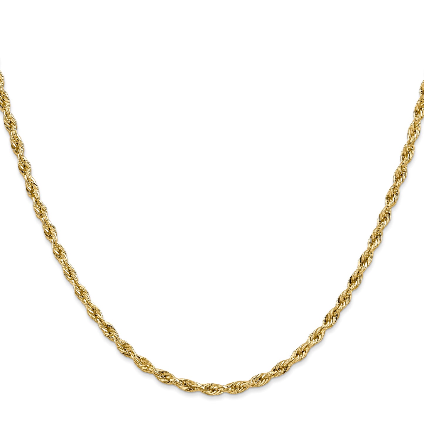 14K 28 inch 3mm Semi Solid Rope with Lobster Clasp Chain