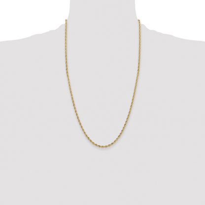 14K 26 inch 3mm Semi Solid Rope with Lobster Clasp Chain
