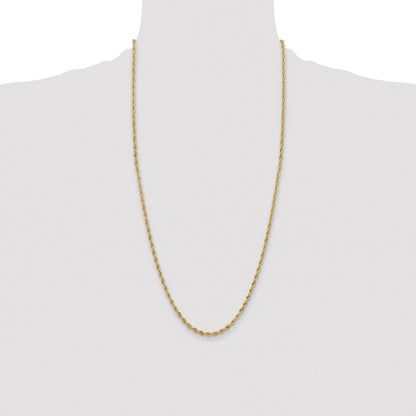 14K 28 inch 3mm Semi Solid Rope with Lobster Clasp Chain